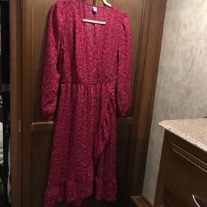 Old Navy Midi Wrap Floral Dress